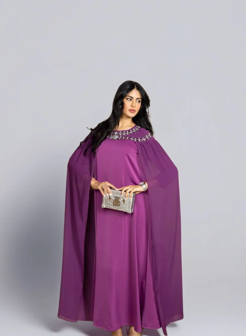 Bond  Embellished Purple Statement Kaftan for Women | Best Price UAE